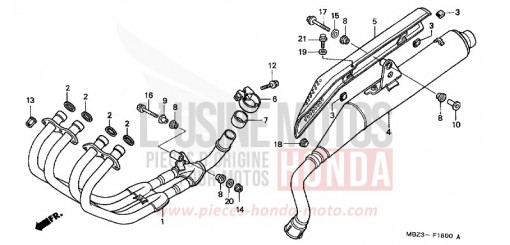 EXHAUST MUFFLER CB600F2Y de 2000